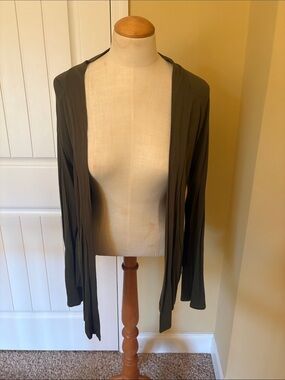 Lightweight Olive Open-Front Women's Cardigan